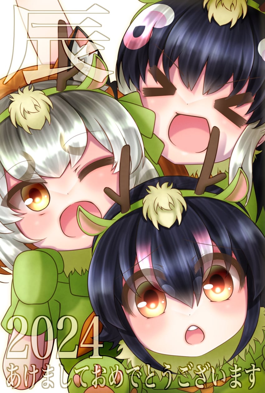 island fox, humboldt penguin, and african penguin (kemono friends and 1 more) drawn by hikarikmy