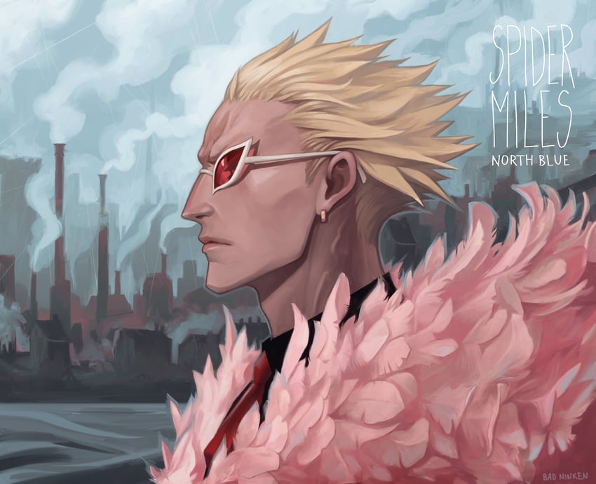 donquixote doflamingo (one piece) drawn by badninken