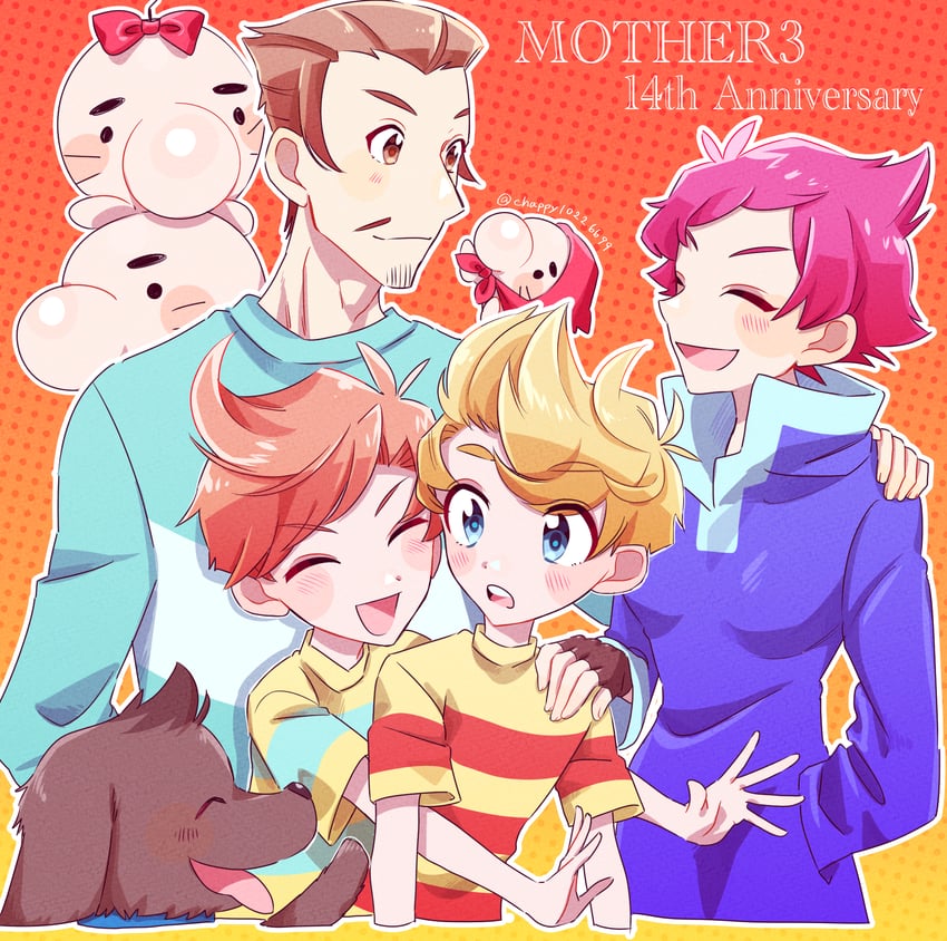 lucas, kumatora, doseisan, claus, boney, and 1 more (mother and 1 more) drawn by cyappy1022