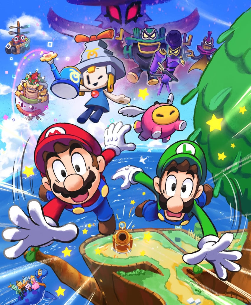 princess peach, mario, luigi, bowser, shy guy, and 12 more (mario and 2 more) drawn by ya_mari_6363