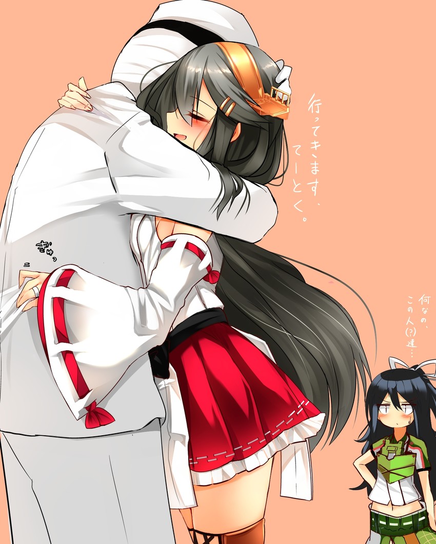 admiral, haruna, and katsuragi (kantai collection) drawn by tsukui_kachou