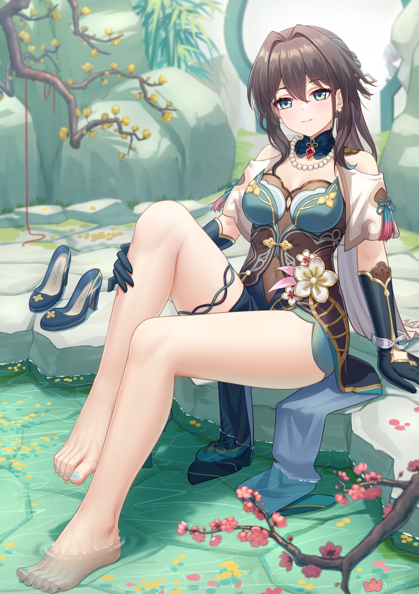 ruan mei (honkai and 1 more) drawn by satomi_(745684552)