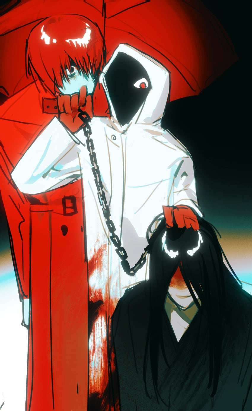 heroine, mr. crawling, and mr. scarletella (homicipher) drawn by baobing