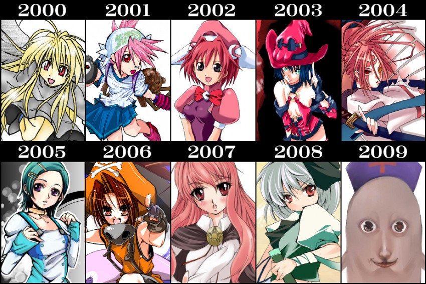 konpaku youmu, louise francoise le blanc de la valliere, baiken, i-no, eureka, and 1 more (original and 4 more) drawn by atoshi