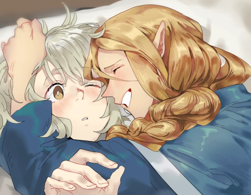 marcille donato and falin touden (dungeon meshi) drawn by chchi_game
