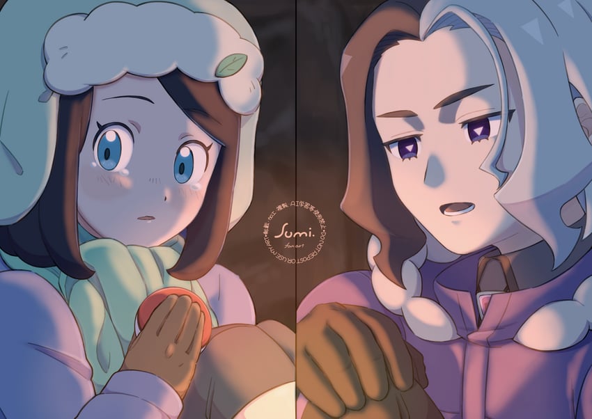 liko and amethio (pokemon and 1 more) drawn by uminosumi_dai