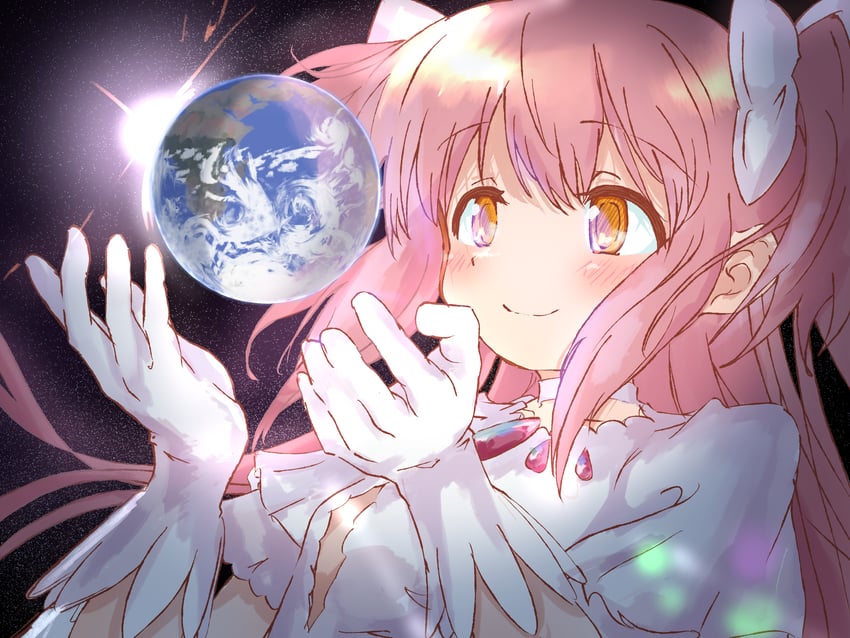 kaname madoka and ultimate madoka (mahou shoujo madoka magica) drawn by takeraka
