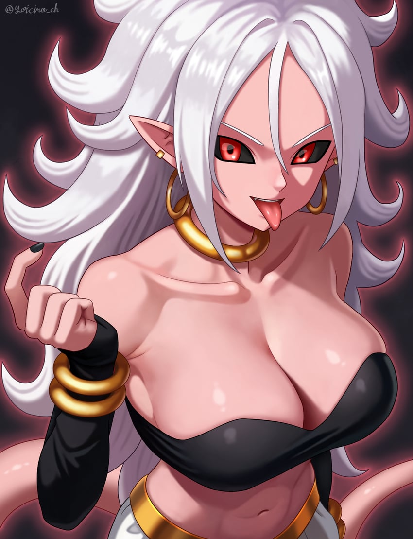 android 21 and majin android 21 (dragon ball and 1 more) drawn by yoichiro_ch