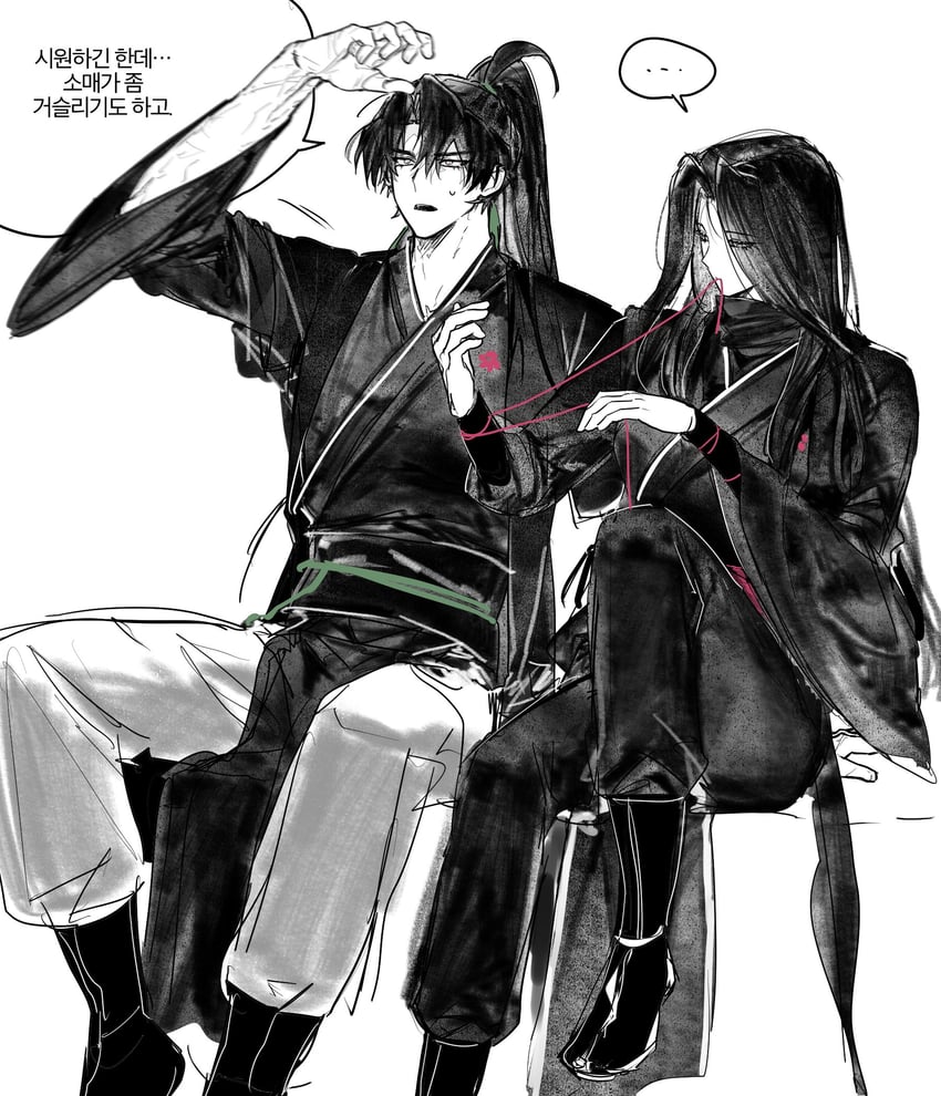 cheongmyeong and yu iseol (return of the mount hua sect) drawn by baek_won