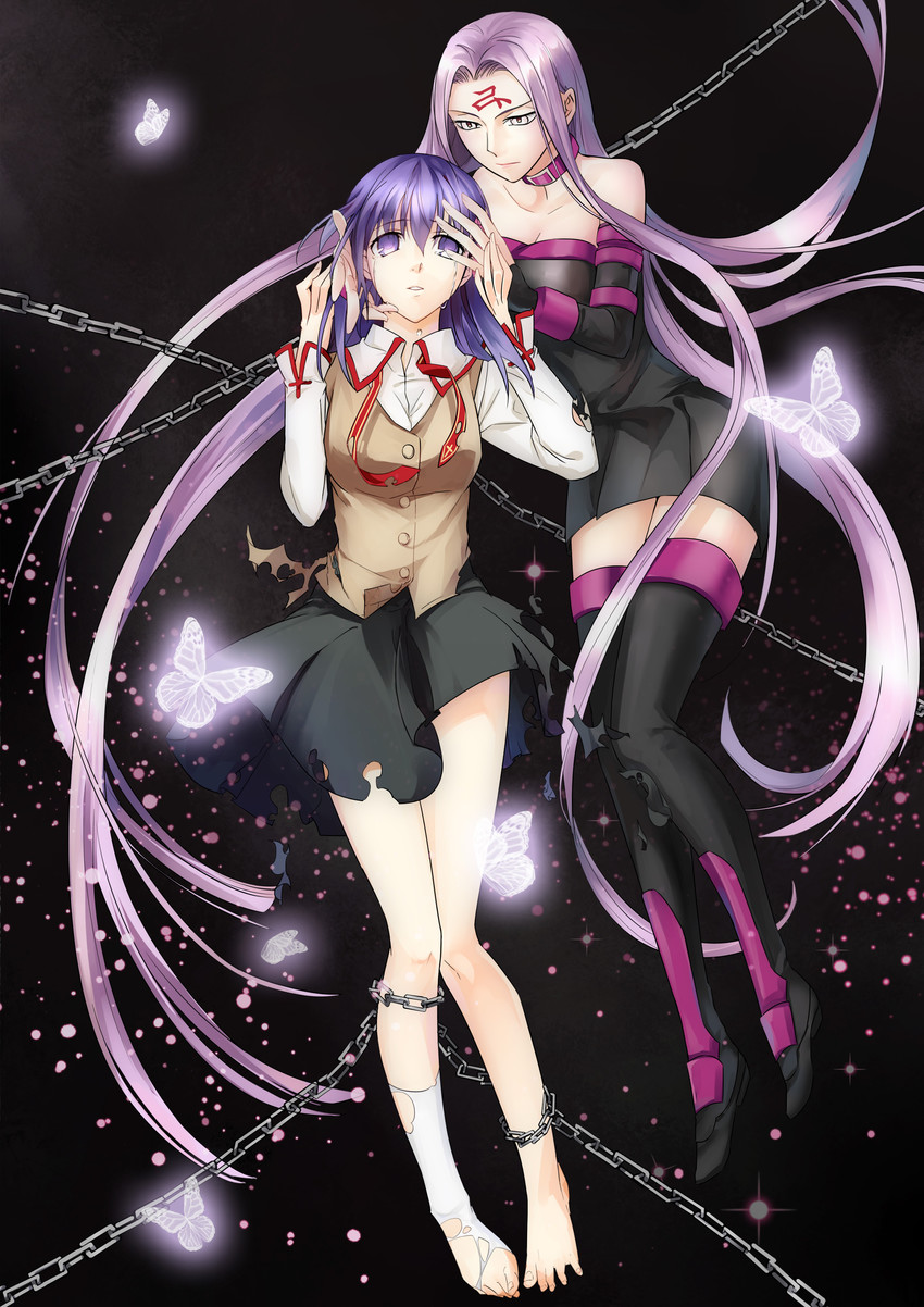 matou sakura and medusa (fate and 1 more) drawn by gouichi