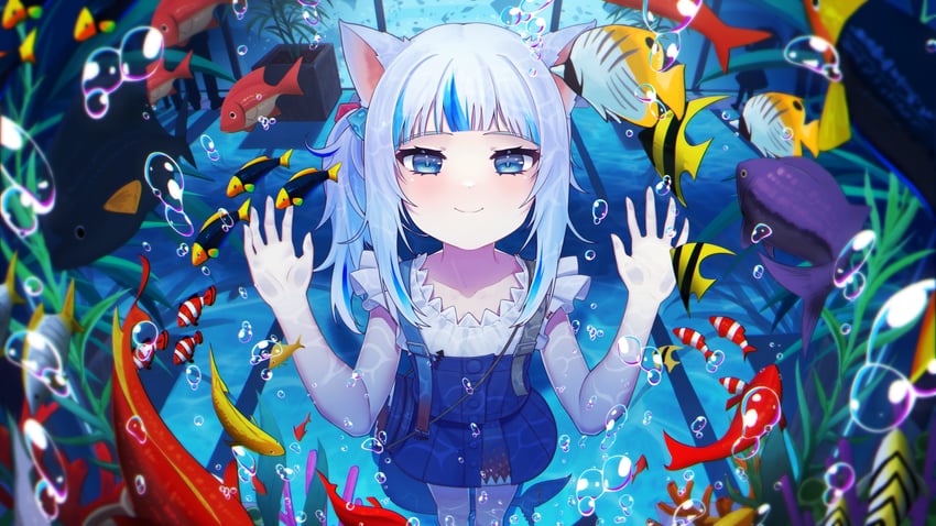 gawr gura (hololive and 1 more) drawn by toga_(toganawa)