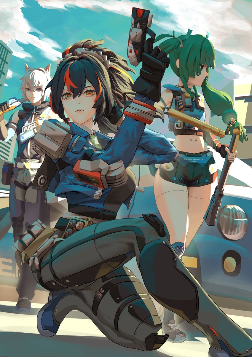 zhu yuan, qingyi, and seth lowell (zenless zone zero) drawn by sockonsoda