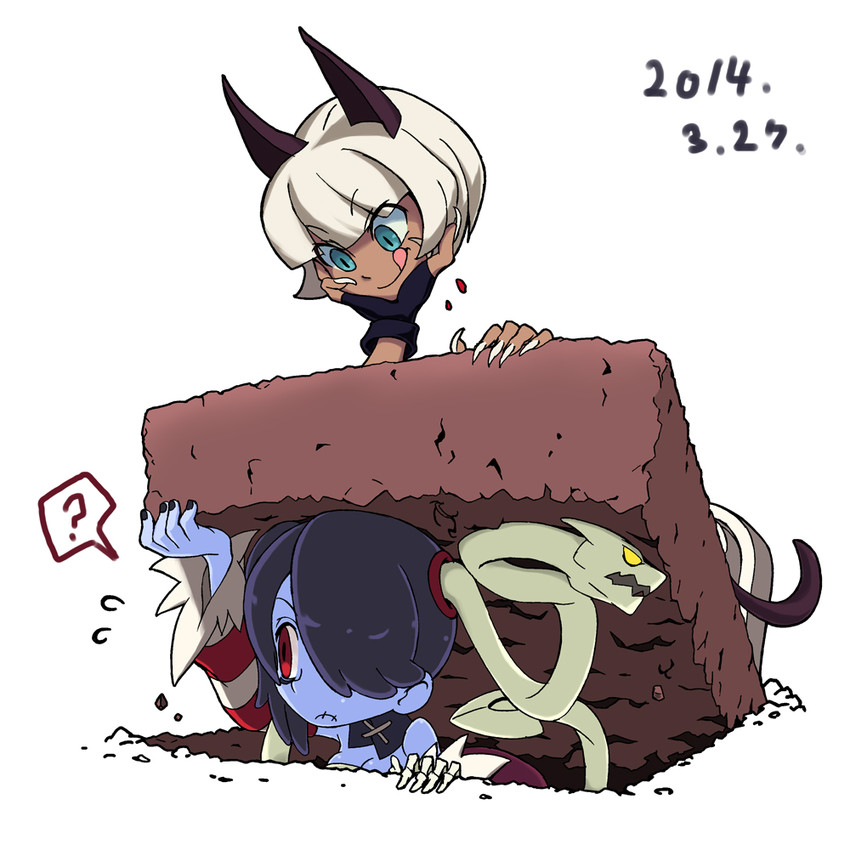 squigly, ms. fortune, and leviathan (skullgirls) drawn by gagame
