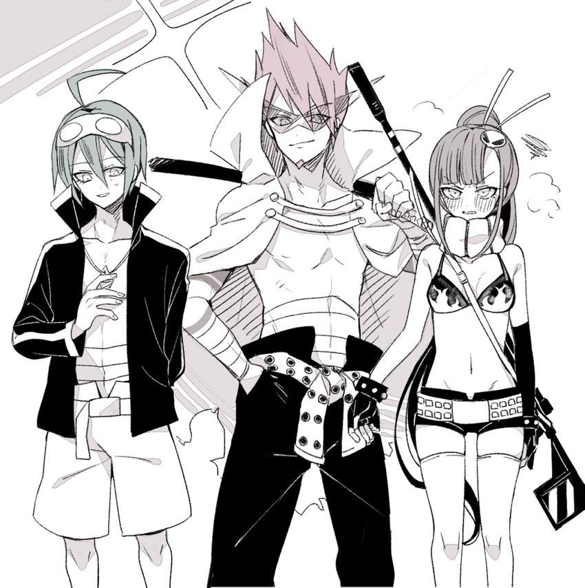 saihara shuichi, yoko littner, harukawa maki, simon, momota kaito, and 2 more (danganronpa and 2 more) drawn by chikuwapan