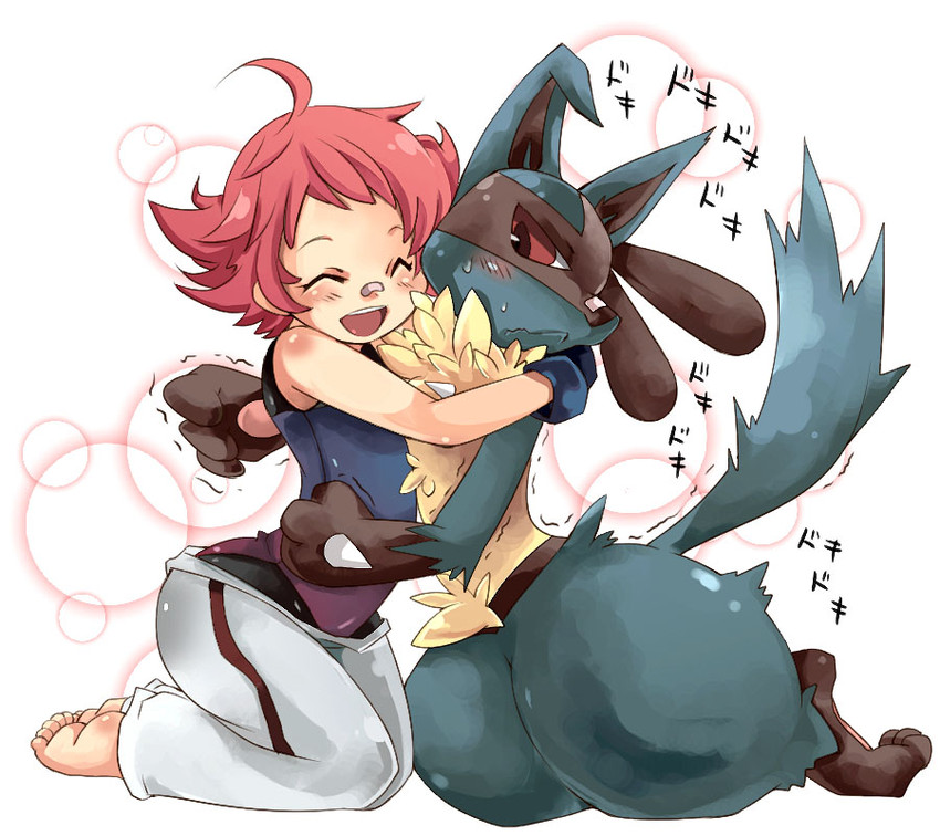 lucario and maylene (pokemon and 1 more) drawn by inumimi-syndrome