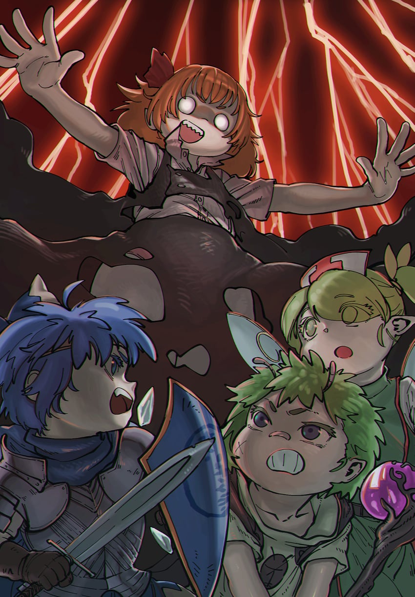 cirno, rumia, daiyousei, and wriggle nightbug (touhou) drawn by sendai_(nazonomono)