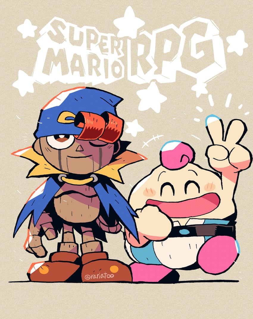 geno and mallow (mario and 1 more) drawn by rariatto_(ganguri)