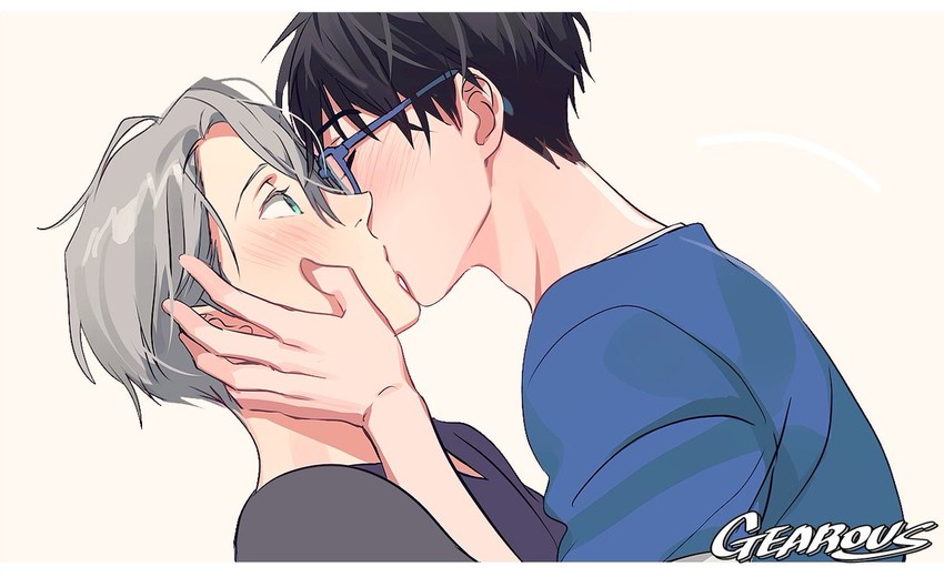 katsuki yuuri and viktor nikiforov (yuri!!! on ice) drawn by gearous