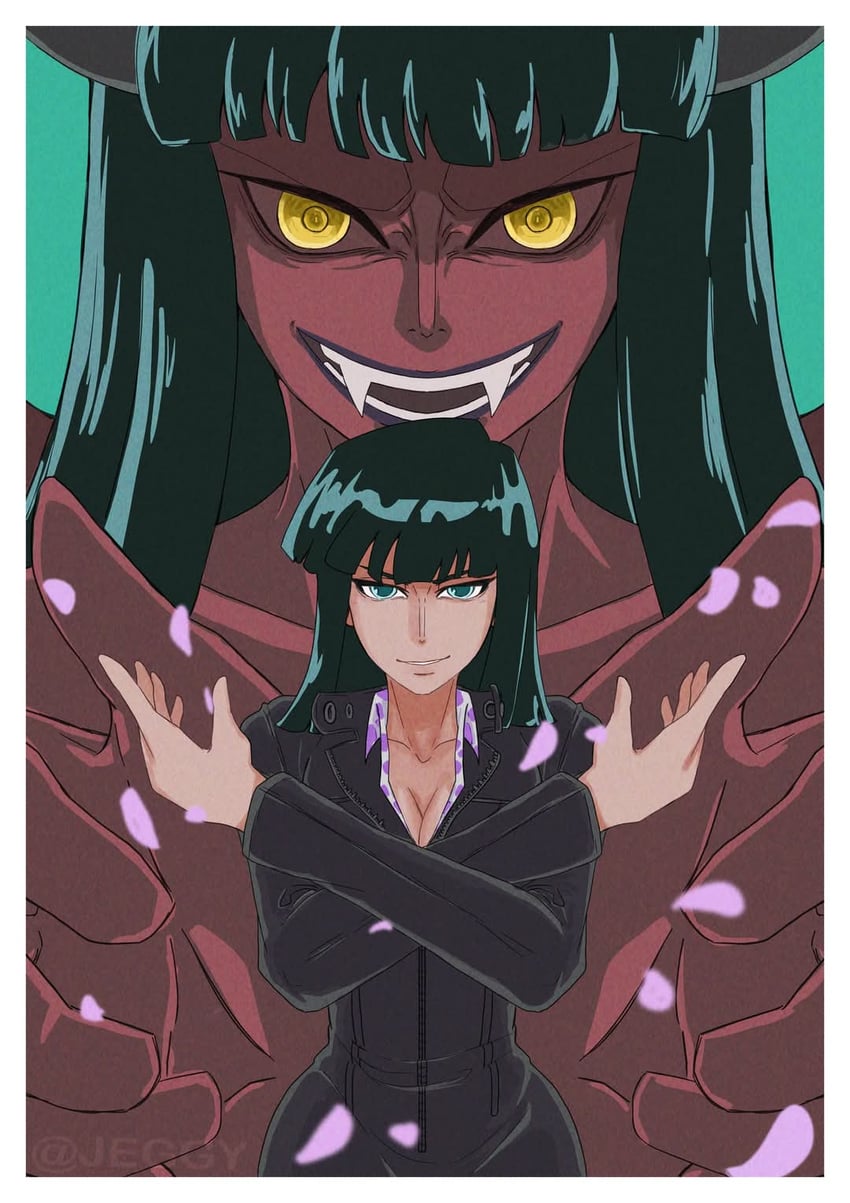 nico robin and demonio fleur (one piece) drawn by jeggyjeg_arts