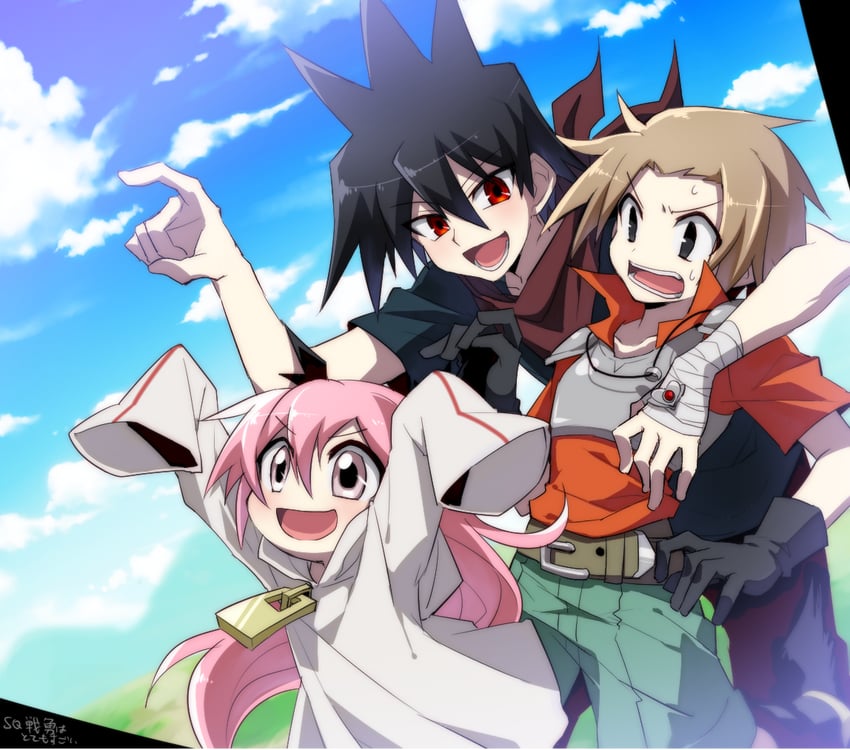 alba, ruki, and ross (sen'yuu.) drawn by log_80000