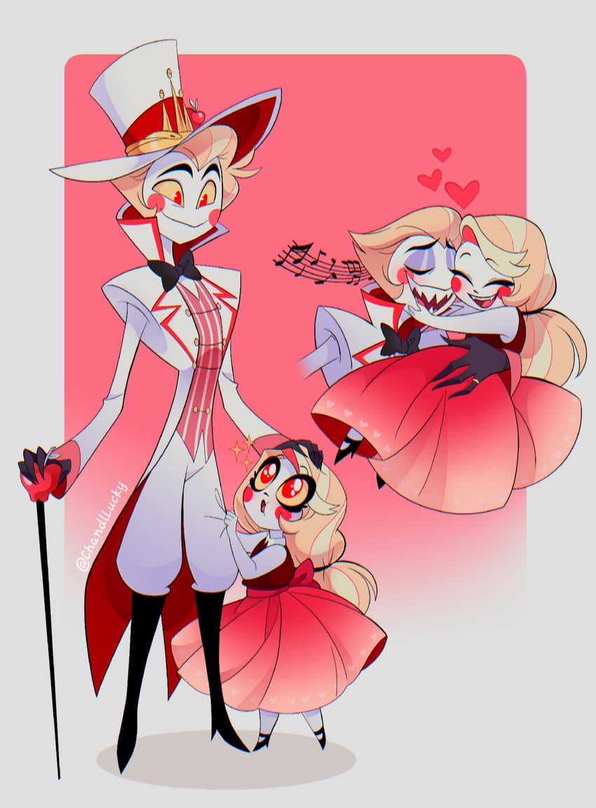 lucifer morningstar and charlie morningstar (hazbin hotel) drawn by chandllucky