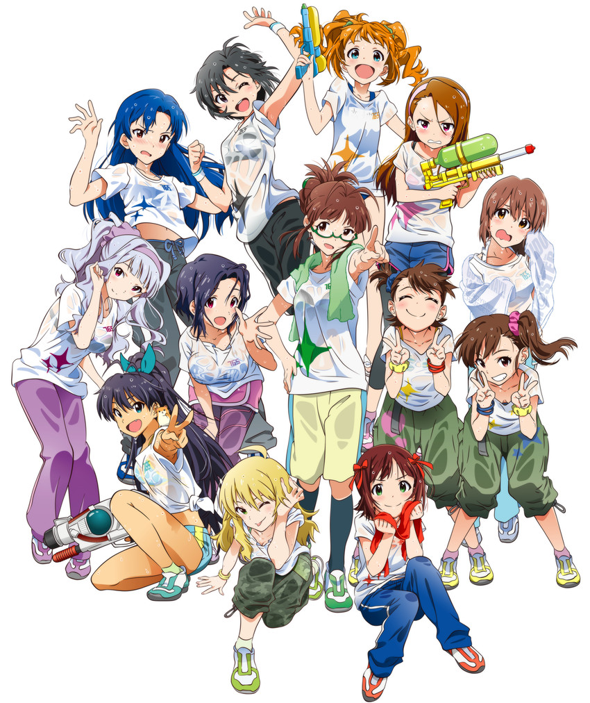 hoshii miki, kisaragi chihaya, amami haruka, kikuchi makoto, shijou takane, and 8 more (idolmaster) drawn by akizuki_ritchan