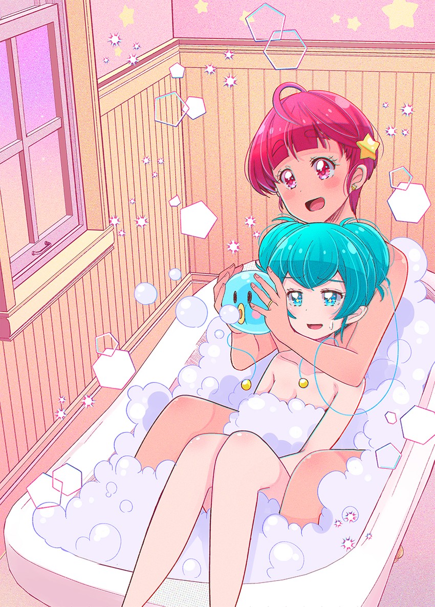 hagoromo lala and hoshina hikaru (precure and 1 more) drawn by juugoya_neko