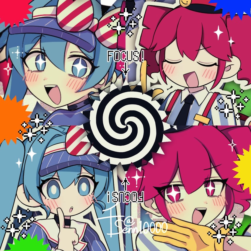 hatsune miku and kasane teto (vocaloid and 2 more) drawn by senn10000