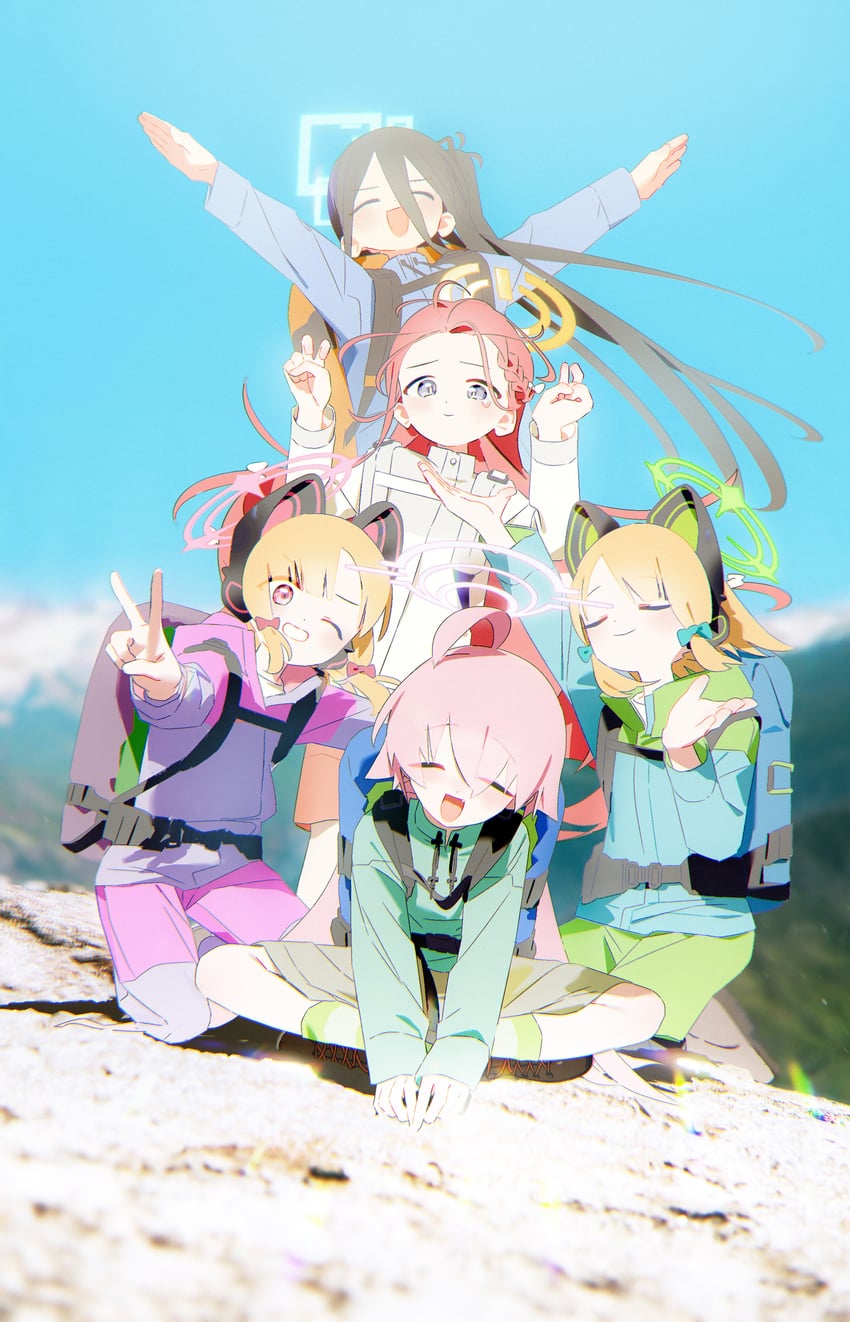 hoshino, aris, momoi, midori, and yuzu (blue archive) drawn by bm_tol