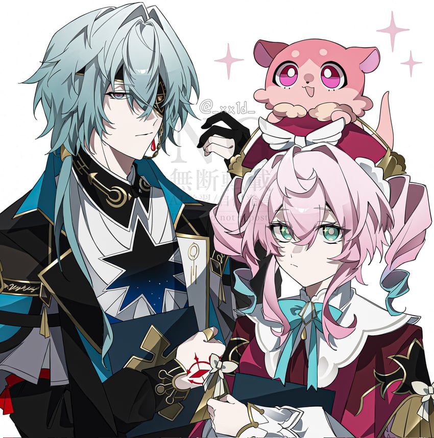 anaxa and hyacine (honkai and 1 more) drawn by oo_1y