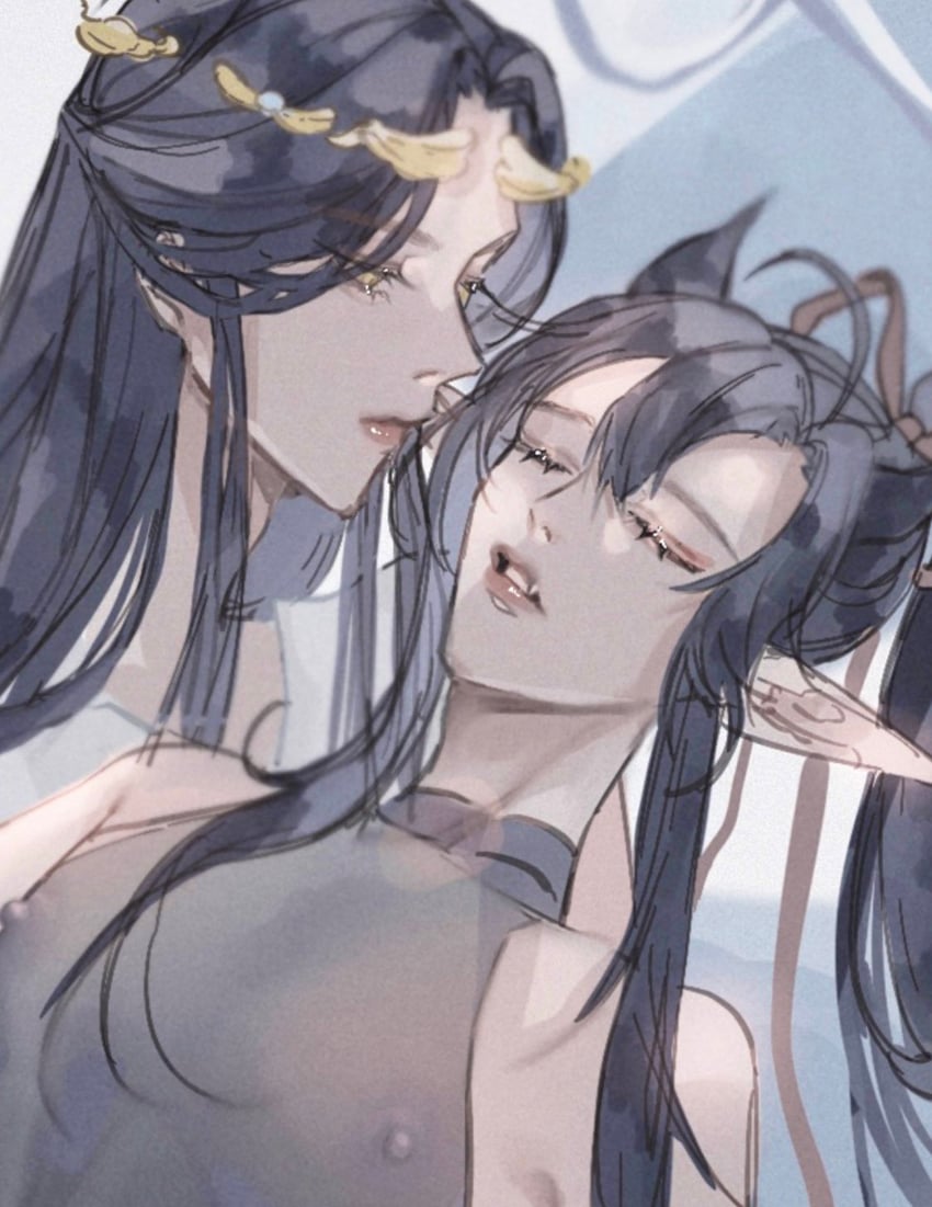 wei wuxian and lan wangji (modao zushi) drawn by ojisan_rbt