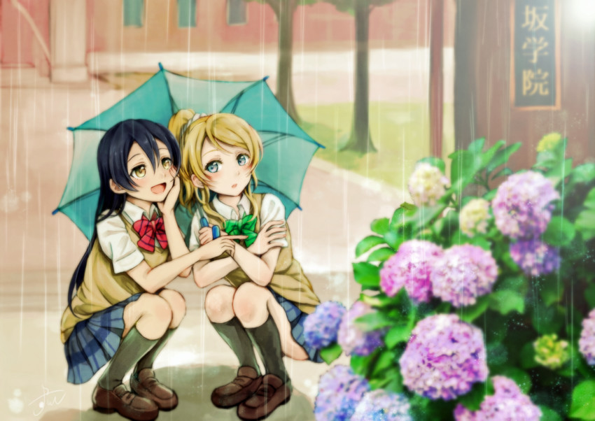 sonoda umi and ayase eli (love live! and 1 more) drawn by suito