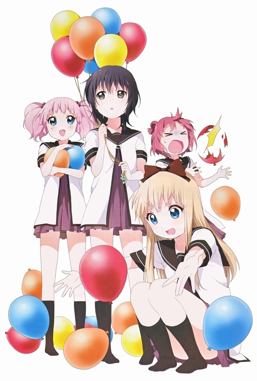 toshinou kyouko, akaza akari, funami yui, and yoshikawa chinatsu (yuruyuri)