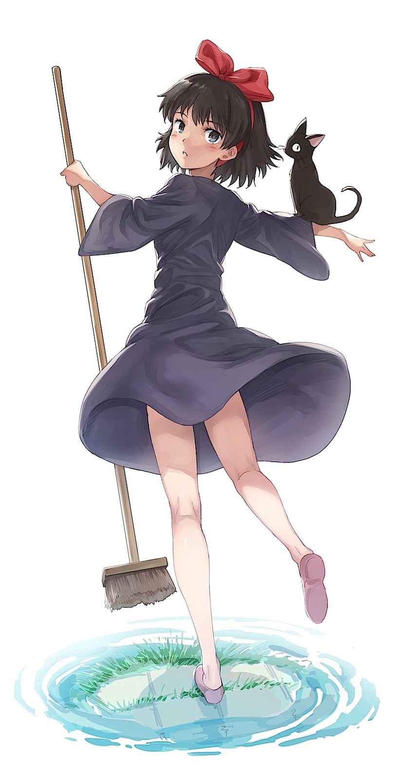 kiki and jiji (majo no takkyuubin and 1 more) drawn by isshi_pyuma