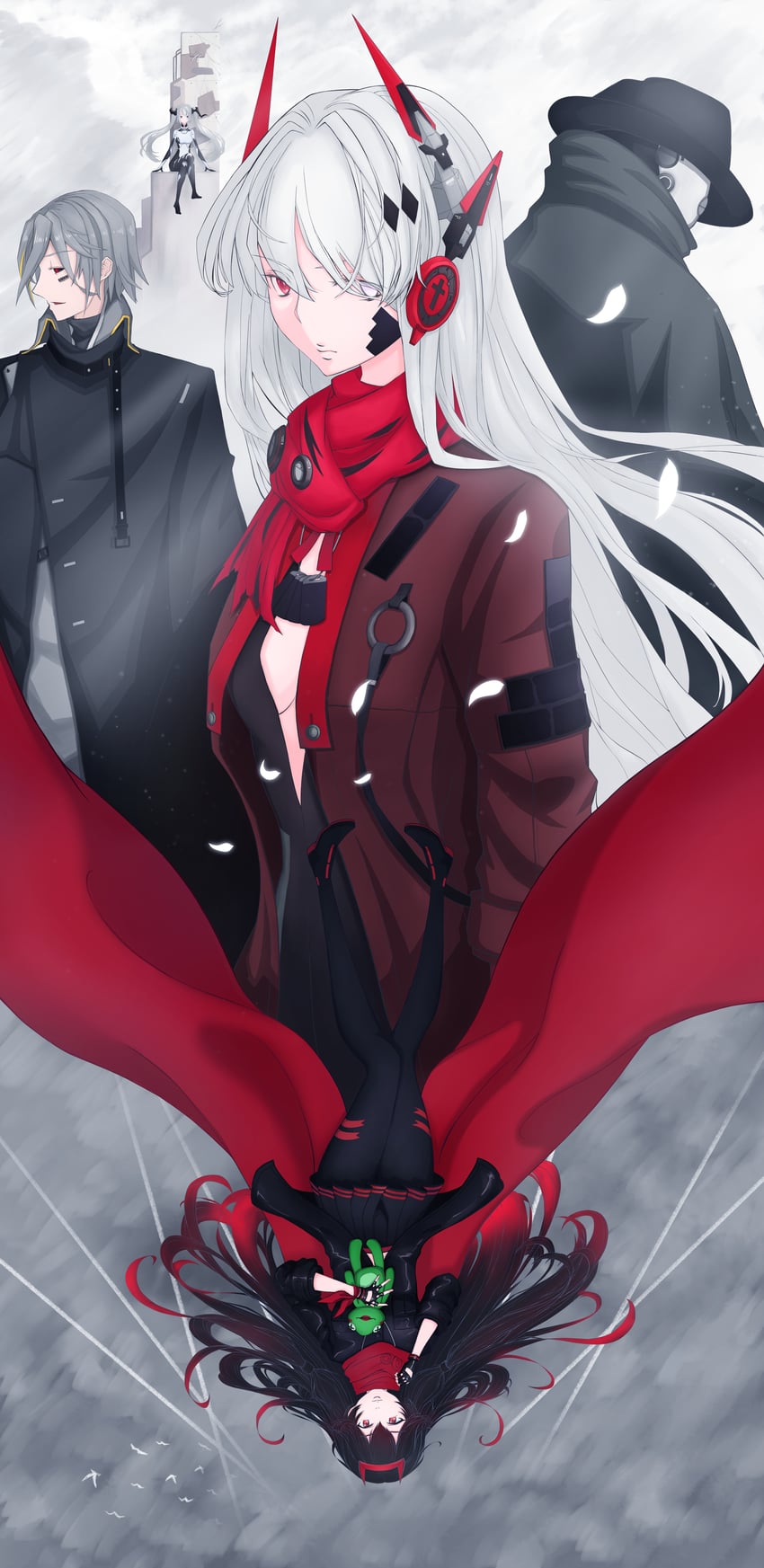 lucia, alpha, alpha: crimson abyss, lucia: lotus, luna, and 2 more (punishing: gray raven) drawn by zhongjian_fenzi