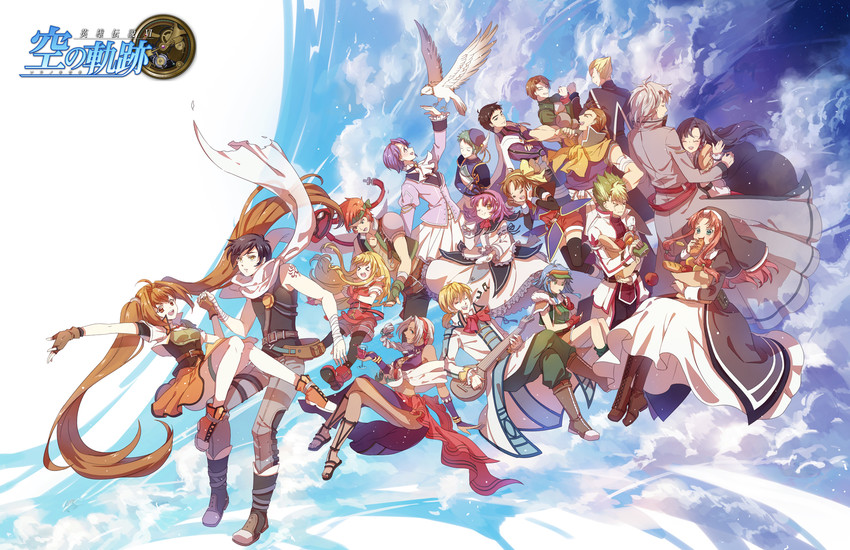 renne, estelle bright, joshua bright, tita russell, kloe rinz, and 14 more (eiyuu densetsu and 1 more) drawn by cat_princess