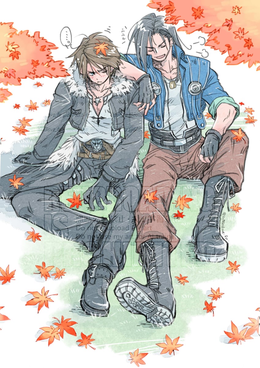 squall leonhart and laguna loire (final fantasy and 1 more) drawn by 80850love_fu