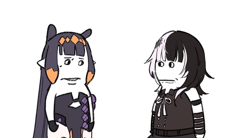 ninomae ina'nis and shiori novella (hololive and 1 more) drawn by harutimu