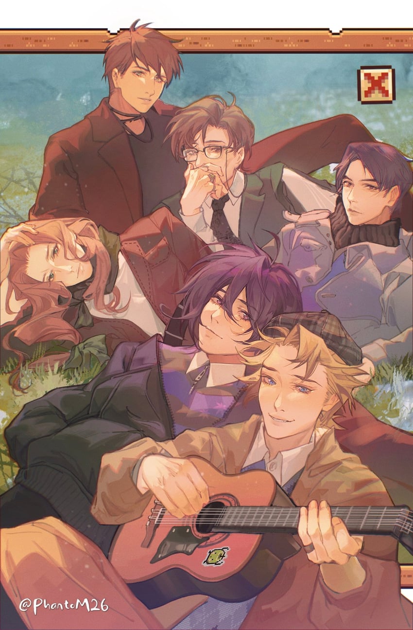 alex, shane, sebastian, sam, harvey, and 2 more (stardew valley) drawn by phantom2600