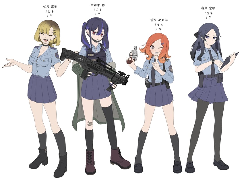 minegishi seika, tainaka atsushi, fushimi itsuka, and fuefuki megumi (hakoniwa keikaku) drawn by bismuth_(paravene)