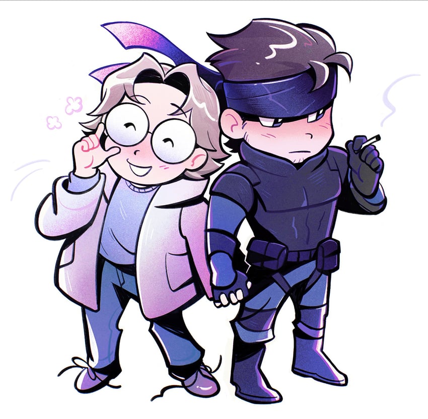 solid snake and hal emmerich (metal gear and 1 more) drawn by chun_(moonlessgown)