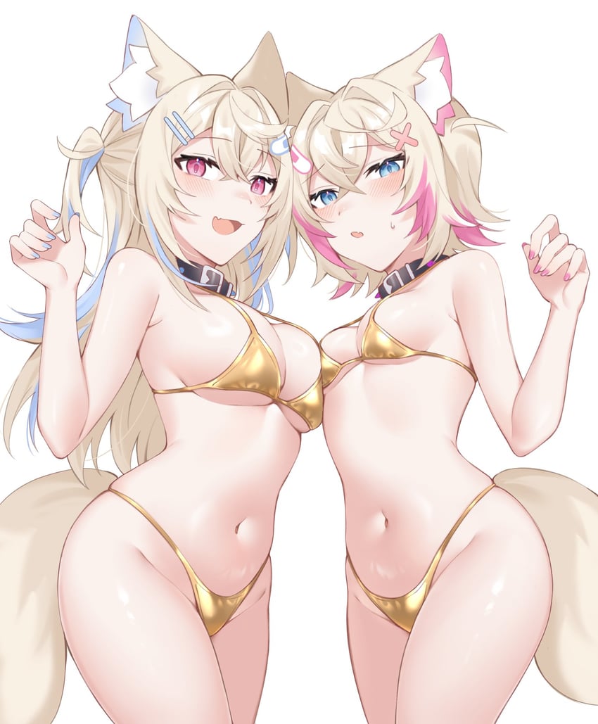 fuwawa abyssgard and mococo abyssgard (hololive and 1 more) drawn by alonekm