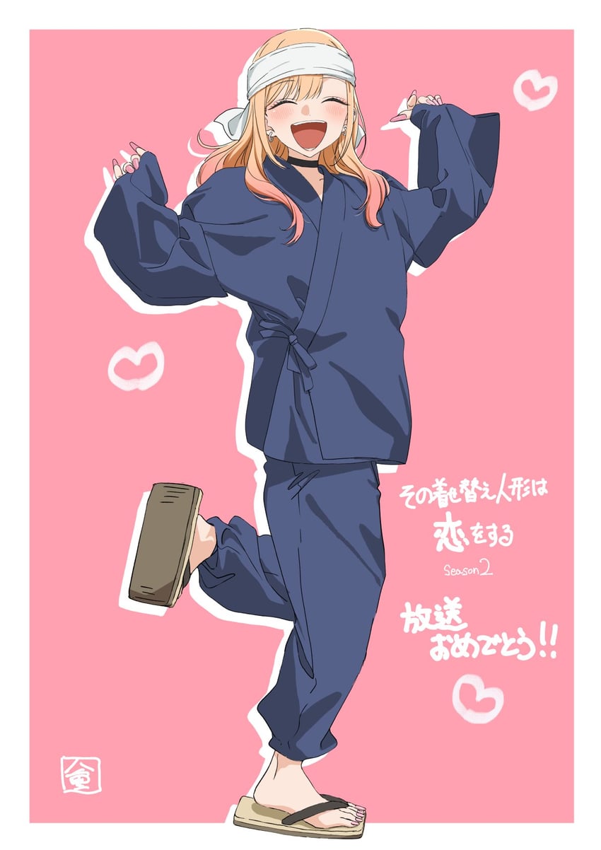 kitagawa marin and gojou wakana (sono bisque doll wa koi wo suru) drawn by yaegashi_youhei