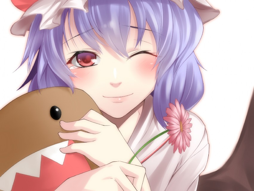 remilia scarlet and domo-kun (touhou and 1 more) drawn by yamane_akira