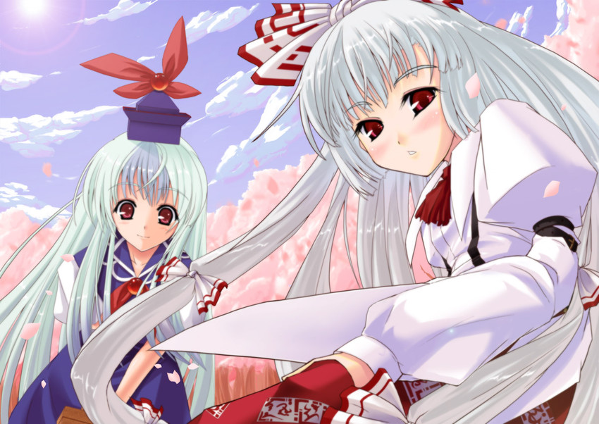 fujiwara no mokou and kamishirasawa keine (touhou) drawn by kanata_daiki