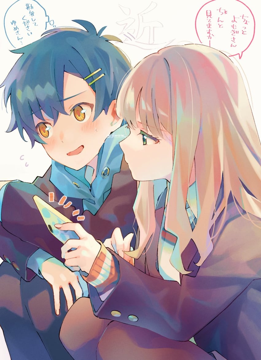 minami yume and asanaka yomogi (gridman universe and 1 more) drawn by kmttta