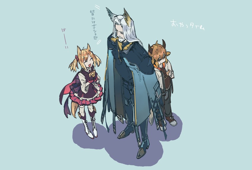 sora, hellagur, and bison (arknights) drawn by koryuu_(gackter10)