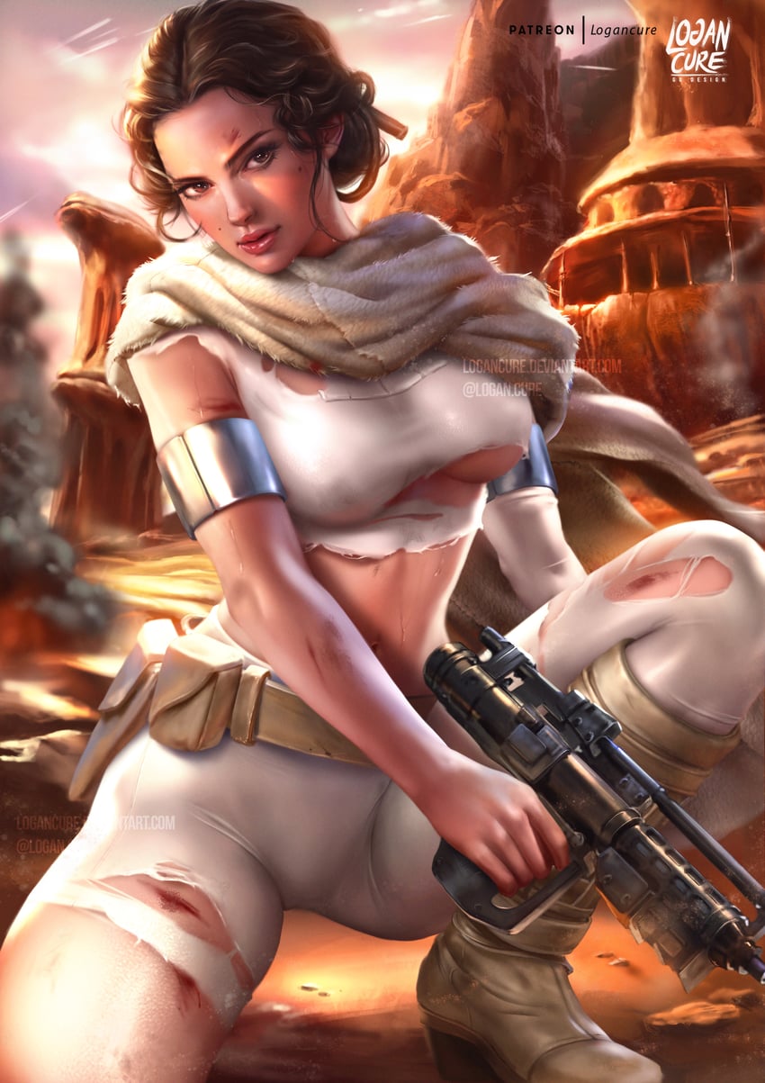 padme amidala and natalie portman (star wars and 1 more) drawn by logan_cure