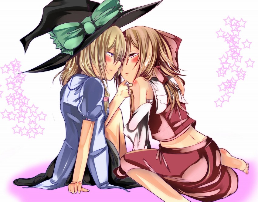 hakurei reimu and kirisame marisa (touhou) drawn by mito_(calcomer)