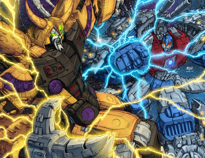 unicron and primus (transformers and 3 more) drawn by pinkuh